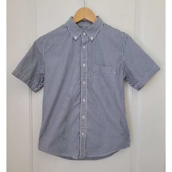 Everlane Other - Everlane Short Sleeve Blue White Striped Button Down Casual Shirt Men's Sz S
